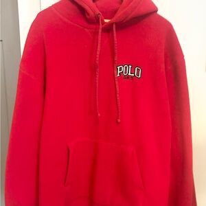 RARE Men’s Vintage Polo by Ralph Lauren Red fleece Hoodie